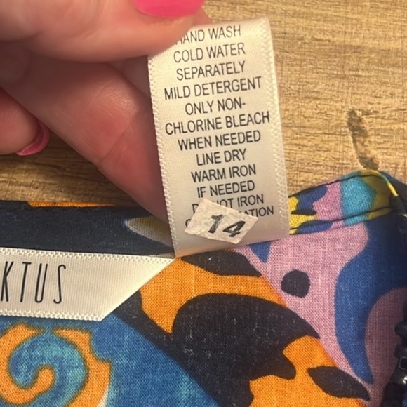 Kaktus,Vibrant V-Neck, Paisley Dress, Drawstring,Excellent Condition,Size S - Picture 11 of 15